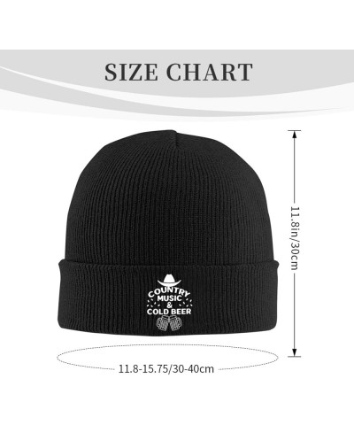 Country Music Beer Knit Hat Fashion for Unisex Warm Cute Beanie Hat Black $11.58 Skullies & Beanies