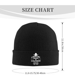 Country Music Beer Knit Hat Fashion for Unisex Warm Cute Beanie Hat Black $11.58 Skullies & Beanies