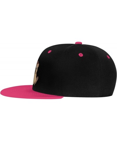 Sitting Little Hedgehog Snapback Hat for Men Women Baseball Cap Trucker Flat Bill Hats Dad Caps Pink $11.15 Baseball Caps