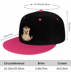 Sitting Little Hedgehog Snapback Hat for Men Women Baseball Cap Trucker Flat Bill Hats Dad Caps Pink $11.15 Baseball Caps