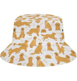 Dog Golden Retriever Bucket Hat Retro Print Beach Travel Sunscreen Sun Hat Teenage Men and Women General Dog Golden Retriever...