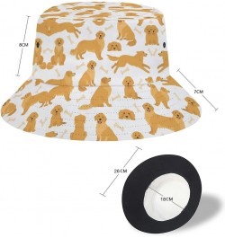 Dog Golden Retriever Bucket Hat Retro Print Beach Travel Sunscreen Sun Hat Teenage Men and Women General Dog Golden Retriever...