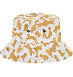 Dog Golden Retriever Bucket Hat Retro Print Beach Travel Sunscreen Sun Hat Teenage Men and Women General Dog Golden Retriever...