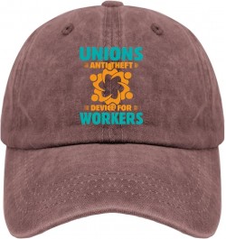 Unions antitheft Device for workeers Baseball Cap Vintage hat Golf hat Gifts for Boyfriends Golf Cap Wine Red $10.62 Sun Hats