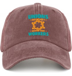 Unions antitheft Device for workeers Baseball Cap Vintage hat Golf hat Gifts for Boyfriends Golf Cap Wine Red $10.62 Sun Hats