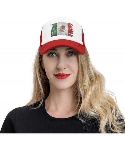 Vintage Torn Broken Mexico Flag Mesh Baseball Cap Red $10.28 Baseball Caps