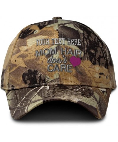 Custom Camo Baseball Cap Mom Hair Don't Care Hunting Dad Hats for Men & Women Forest Tree Khaki Personalized Text Here $16.63...