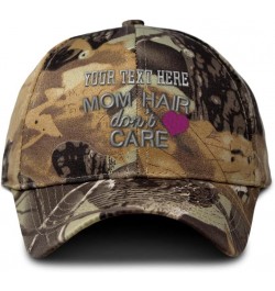 Custom Camo Baseball Cap Mom Hair Don't Care Hunting Dad Hats for Men & Women Forest Tree Khaki Personalized Text Here $16.63...