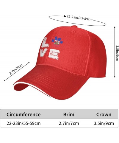 Love Paw Haiti Flag Baseball Cap for Men Women Red $12.59 Baseball Caps