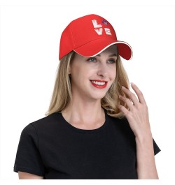 Love Paw Haiti Flag Baseball Cap for Men Women Red $12.59 Baseball Caps