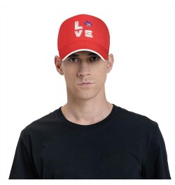 Love Paw Haiti Flag Baseball Cap for Men Women Red $12.59 Baseball Caps