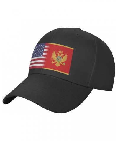 Classics Baseball Cap US Montenegro America Flag Caps Adjustable for Women Men Black $15.47 Baseball Caps