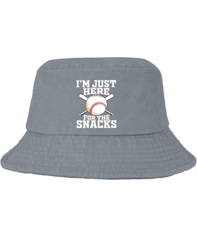 I'm just here for The Snacks Bucket Hats Bucket Hat Funny Hats for Dance Accessories for Travel Must Haves Light Grey $12.97 ...