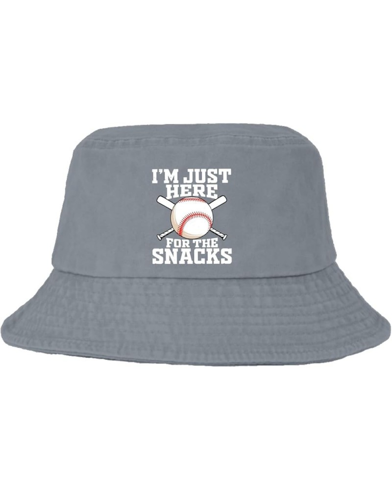 I'm just here for The Snacks Bucket Hats Bucket Hat Funny Hats for Dance Accessories for Travel Must Haves Light Grey $12.97 ...