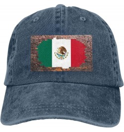 Brick Wall Mexican Flag Casquette Baseball Cap Vintage Denim for Men Women Navy Blue $7.53 Baseball Caps