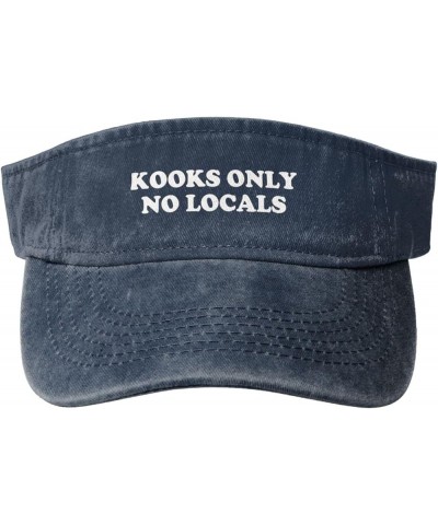 Kooks Only No Locals Sport Sun Visor Hats Cotton Ball Caps Empty Top Baseball Sun Cap for Men Women,Black Navy Blue $12.79 Vi...