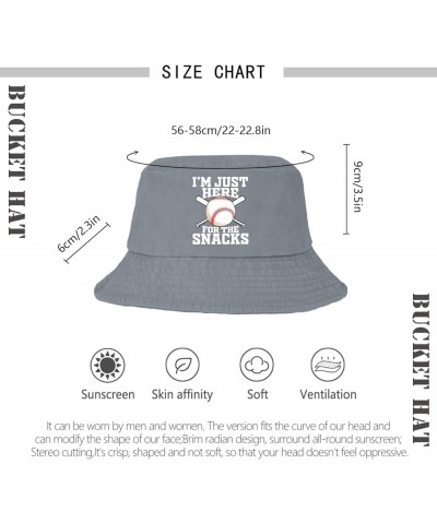 I'm just here for The Snacks Bucket Hats Bucket Hat Funny Hats for Dance Accessories for Travel Must Haves Light Grey $12.97 ...