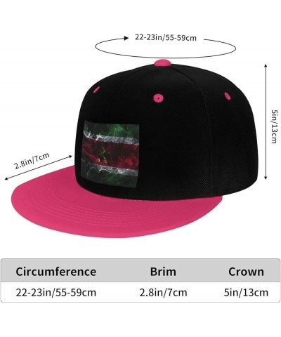 Smoke Style Flag of Suriname Snapback Hat for Men Women Baseball Cap Trucker Flat Bill Hats Dad Caps Pink $13.57 Baseball Caps