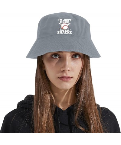 I'm just here for The Snacks Bucket Hats Bucket Hat Funny Hats for Dance Accessories for Travel Must Haves Light Grey $12.97 ...