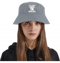 I'm just here for The Snacks Bucket Hats Bucket Hat Funny Hats for Dance Accessories for Travel Must Haves Light Grey $12.97 ...