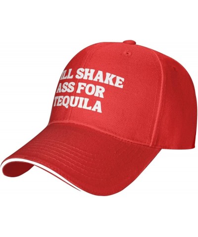 Will Shake-Ass for-Tequila Hat for Men Women Baseball Cap Trucker Hat Dad Hat Red $12.47 Baseball Caps