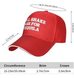 Will Shake-Ass for-Tequila Hat for Men Women Baseball Cap Trucker Hat Dad Hat Red $12.47 Baseball Caps