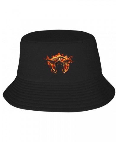 The Hunger and Games Adult Fisherman Hat Unisex Fashion Print Bucket Hat Summer Beach Sun Cap Outdoor Black $11.71 Bucket Hats