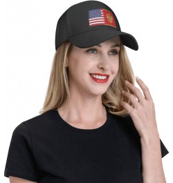 Classics Baseball Cap US Montenegro America Flag Caps Adjustable for Women Men Black $15.47 Baseball Caps