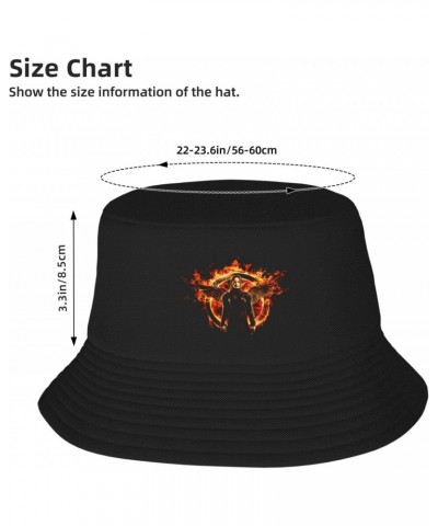 The Hunger and Games Adult Fisherman Hat Unisex Fashion Print Bucket Hat Summer Beach Sun Cap Outdoor Black $11.71 Bucket Hats