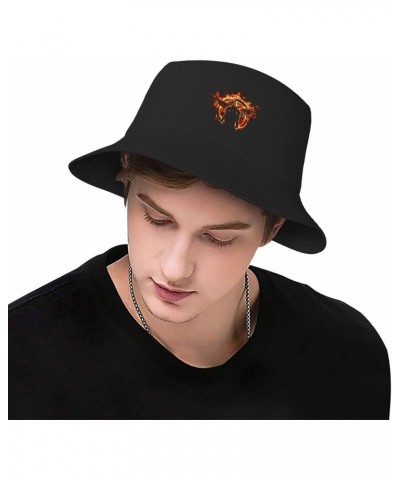 The Hunger and Games Adult Fisherman Hat Unisex Fashion Print Bucket Hat Summer Beach Sun Cap Outdoor Black $11.71 Bucket Hats