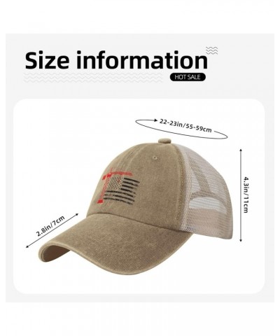 Crane Operator American Flag Baseball Cap for Women Mens Hats Retro Mesh Caps Dad Hat Natural $11.91 Baseball Caps