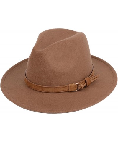 Womens Felt Hat Woolen Winter Felt Hats Men Black Top Jazz Hat Fedoras Red Brown $18.86 Fedoras