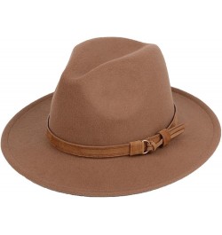 Womens Felt Hat Woolen Winter Felt Hats Men Black Top Jazz Hat Fedoras Red Brown $18.86 Fedoras