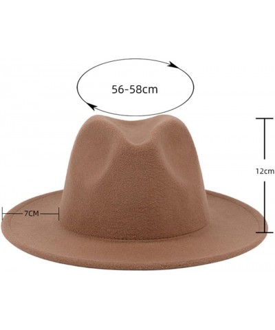 Womens Felt Hat Woolen Winter Felt Hats Men Black Top Jazz Hat Fedoras Red Brown $18.86 Fedoras