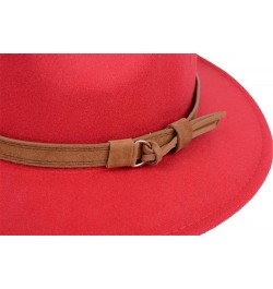 Womens Felt Hat Woolen Winter Felt Hats Men Black Top Jazz Hat Fedoras Red Brown $18.86 Fedoras