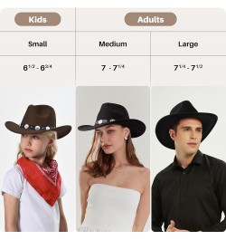 Cowboy Hat for Men Western Felt Cowgirl Hat with Belt for Men Women A-light_brown $19.79 Cowboy Hats