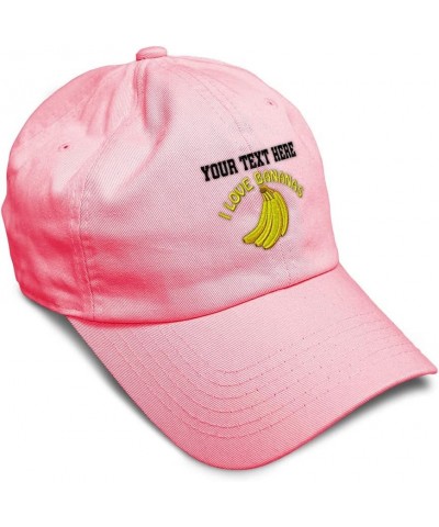 Soft Baseball Cap I Love Bananas Embroidery Fruit Bananas Twill Cotton Embroidered Dad Hats for Men & Women Coral Personalize...