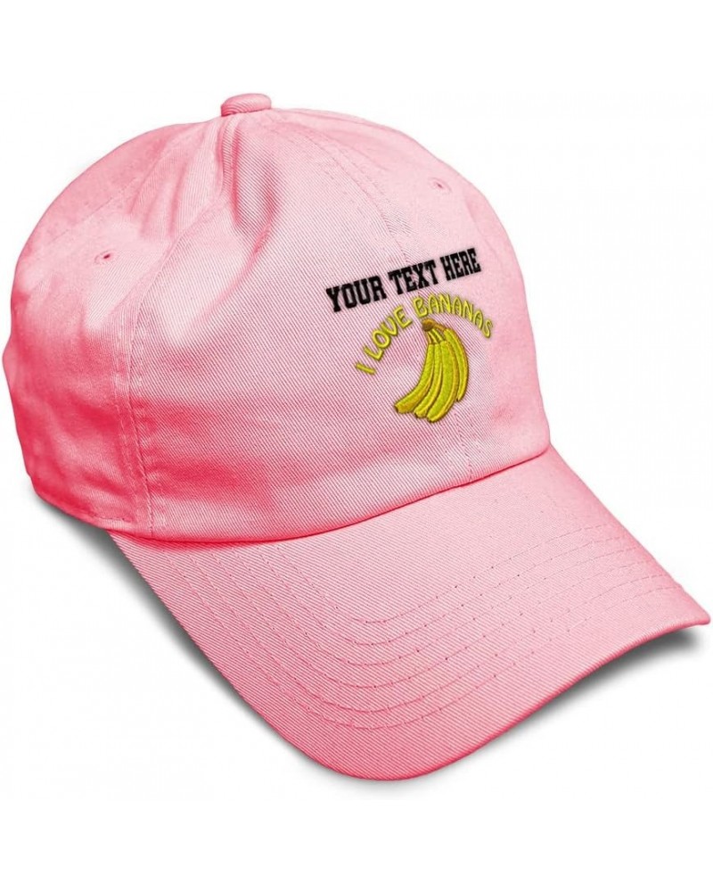 Soft Baseball Cap I Love Bananas Embroidery Fruit Bananas Twill Cotton Embroidered Dad Hats for Men & Women Coral Personalize...