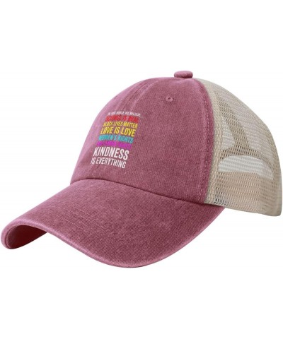 Mesh Cap Pride Flag in This House We Believe Science is Real Black Lives Matter Baseball Cap Dad Hat Trucker Hat,Black Red $8...