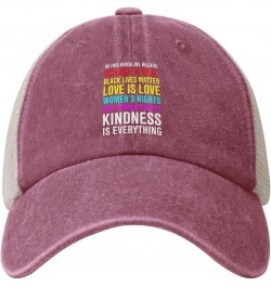 Mesh Cap Pride Flag in This House We Believe Science is Real Black Lives Matter Baseball Cap Dad Hat Trucker Hat,Black Red $8...