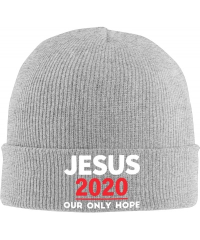 Jesus 2024 Our Only Hope Beanie Hat Men Women Knit Winter Cap Gray $12.57 Skullies & Beanies