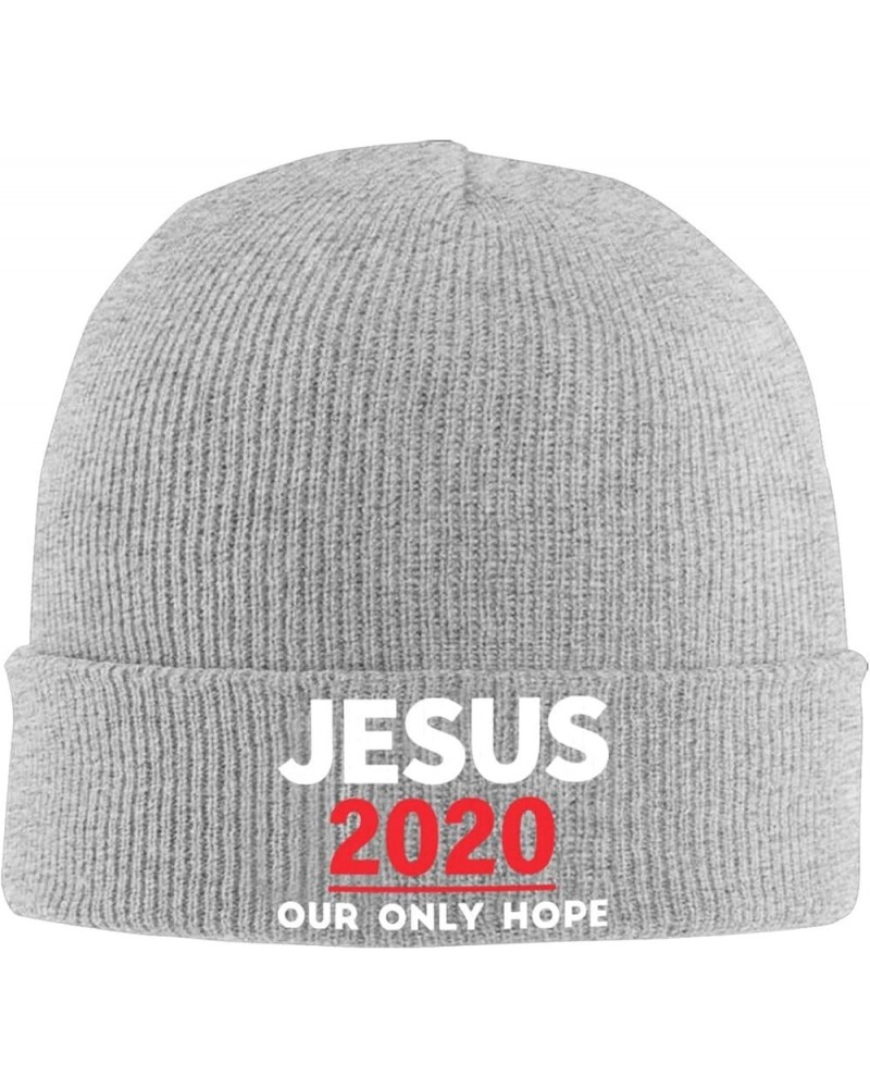 Jesus 2024 Our Only Hope Beanie Hat Men Women Knit Winter Cap Gray $12.57 Skullies & Beanies