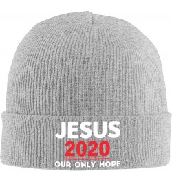 Jesus 2024 Our Only Hope Beanie Hat Men Women Knit Winter Cap Gray $12.57 Skullies & Beanies