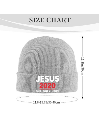 Jesus 2024 Our Only Hope Beanie Hat Men Women Knit Winter Cap Gray $12.57 Skullies & Beanies