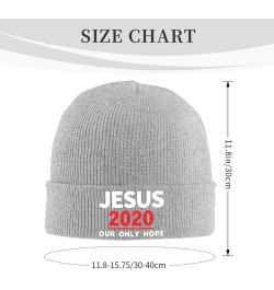 Jesus 2024 Our Only Hope Beanie Hat Men Women Knit Winter Cap Gray $12.57 Skullies & Beanies