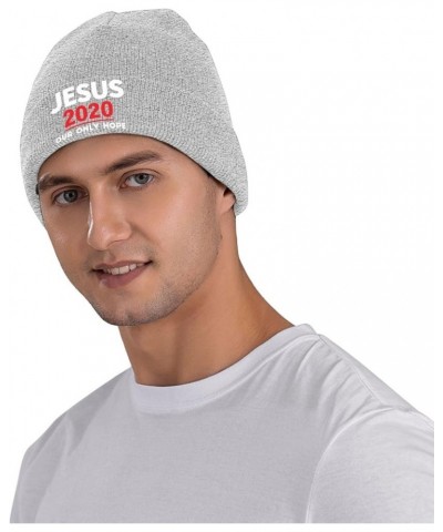 Jesus 2024 Our Only Hope Beanie Hat Men Women Knit Winter Cap Gray $12.57 Skullies & Beanies