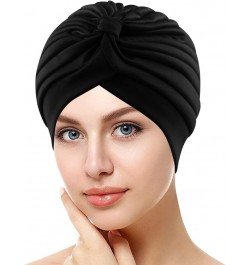 Womens Large Elastic Solid Comfort Flat Hat Monochrome Fashion Headband Hat Womens Hat Hoop Head Hat Black $6.15 Cold Weather...