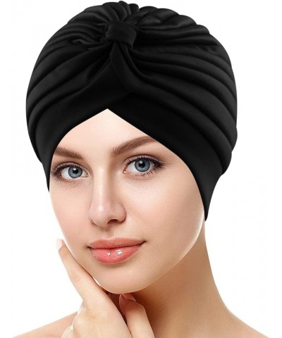 Womens Large Elastic Solid Comfort Flat Hat Monochrome Fashion Headband Hat Womens Hat Hoop Head Hat Black $6.15 Cold Weather...