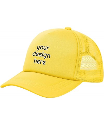 Custom Hats for Men Add Your Text Logo Picture Design Your Personalized Hats Yellow $7.91 Baseball Caps