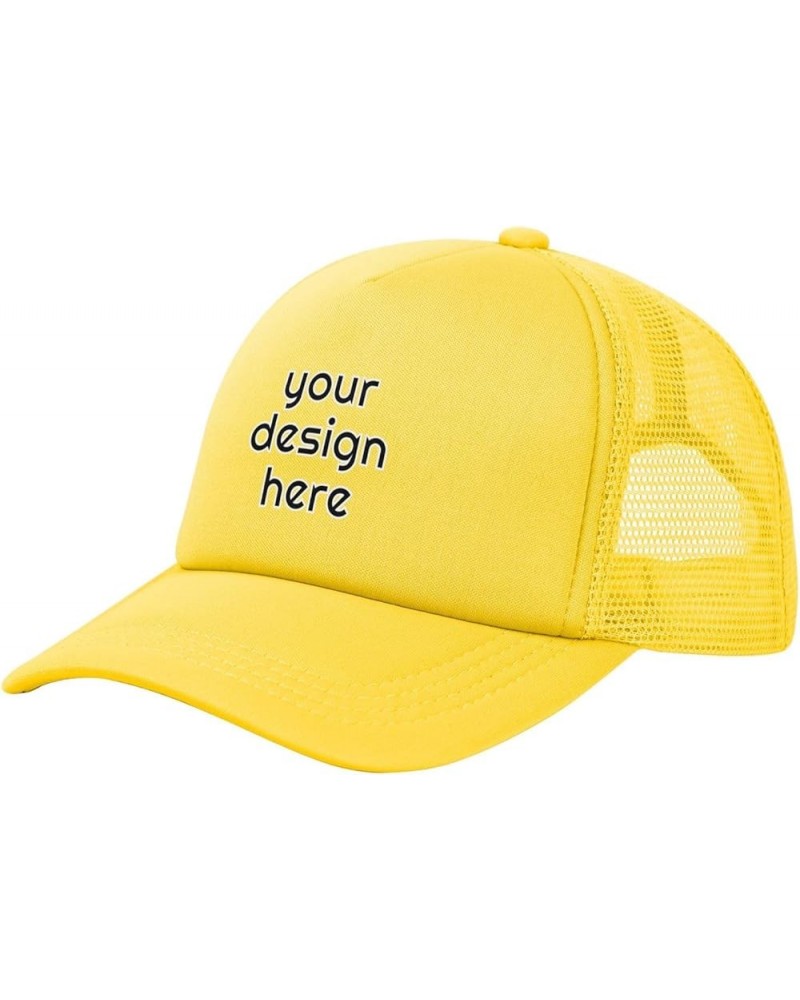 Custom Hats for Men Add Your Text Logo Picture Design Your Personalized Hats Yellow $7.91 Baseball Caps